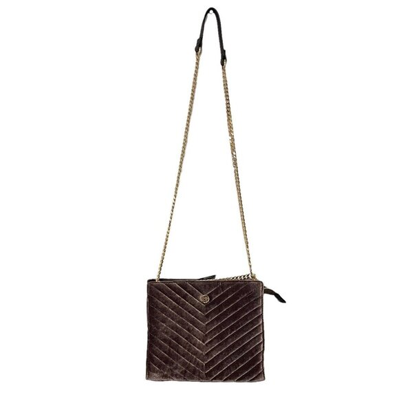 La‎ Diva Purple Velvet Velour Quilted Convertible Crossbody Bag Retro Glam - Picture 1 of 9